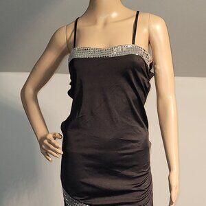 Sexy Women Black/Silver Stretch Mini Club Party Cocktail Dress Small SL2036